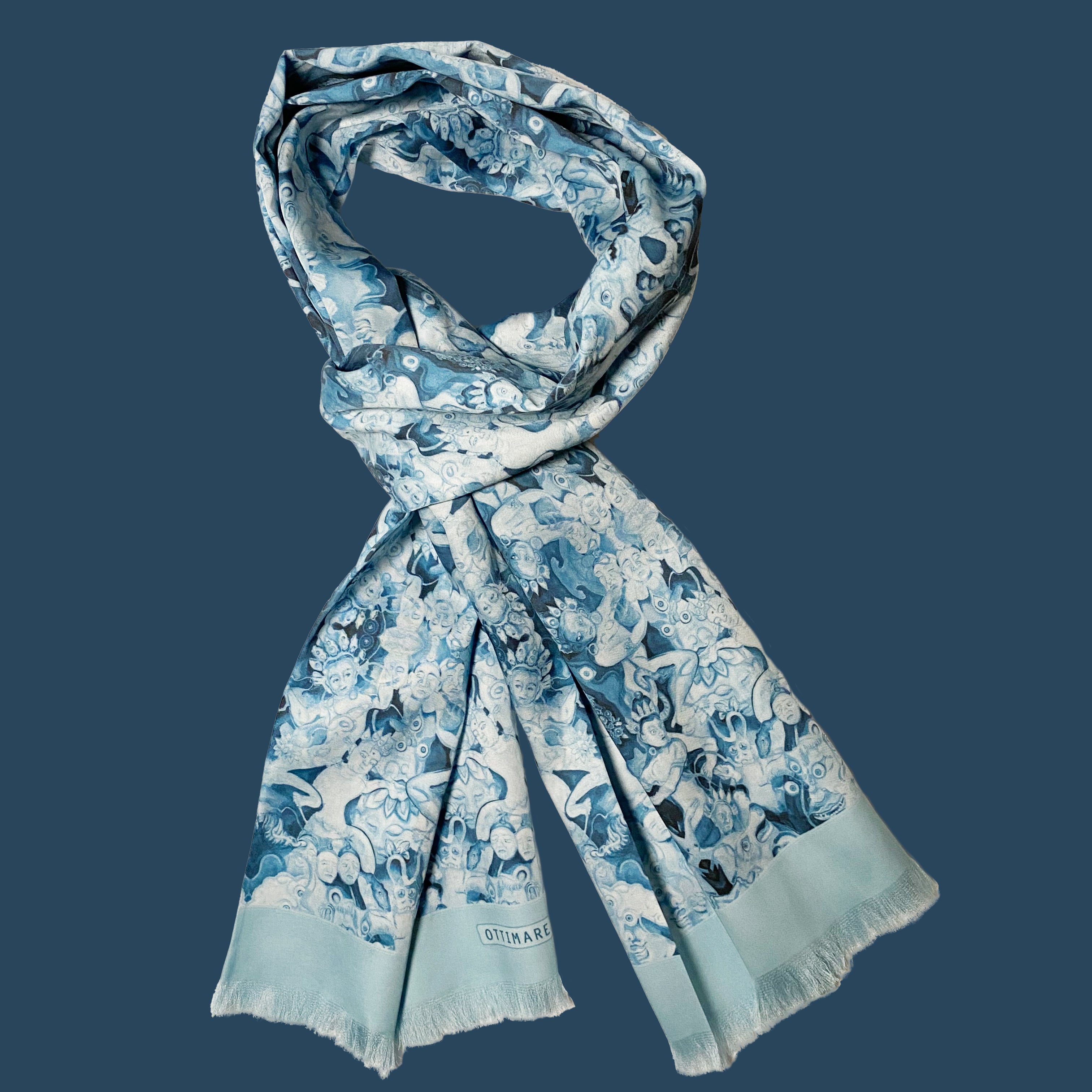 margarines hooded scarf blue フードスカーフ margarines hooded scarf blue フードスカーフ