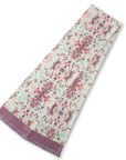 Sustainable satin Tencel lyocell ladies scarf in burgundy and pink colors with a handmade fringe. Dutch design from Ottimare in the Netherlands