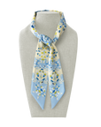 Floral Twill Woman's Neck Scarf with Jasmines