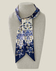 Floral Twill Woman's Neck Scarf with Jasmines