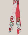 Ottimare scarf in coral red and pink with orange and green accents