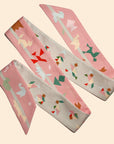 Ottimare Tencel twill dames sjaal met Tangram design in roze en grijs. Handgemaakt in Nederland.