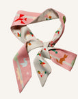 Ottimare Tencel twill dames sjaal met Tangram design in roze en grijs. Handgemaakt in Nederland.