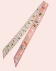Ottimare Tencel twill ladies scarf with Tangram design in pink and grey. Handmade in the Netherlands