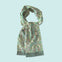 Scarf for men and women Gordons Flowers  handmade by Ottimare, with flowers in mainly green, with pink and aqua accents. 
