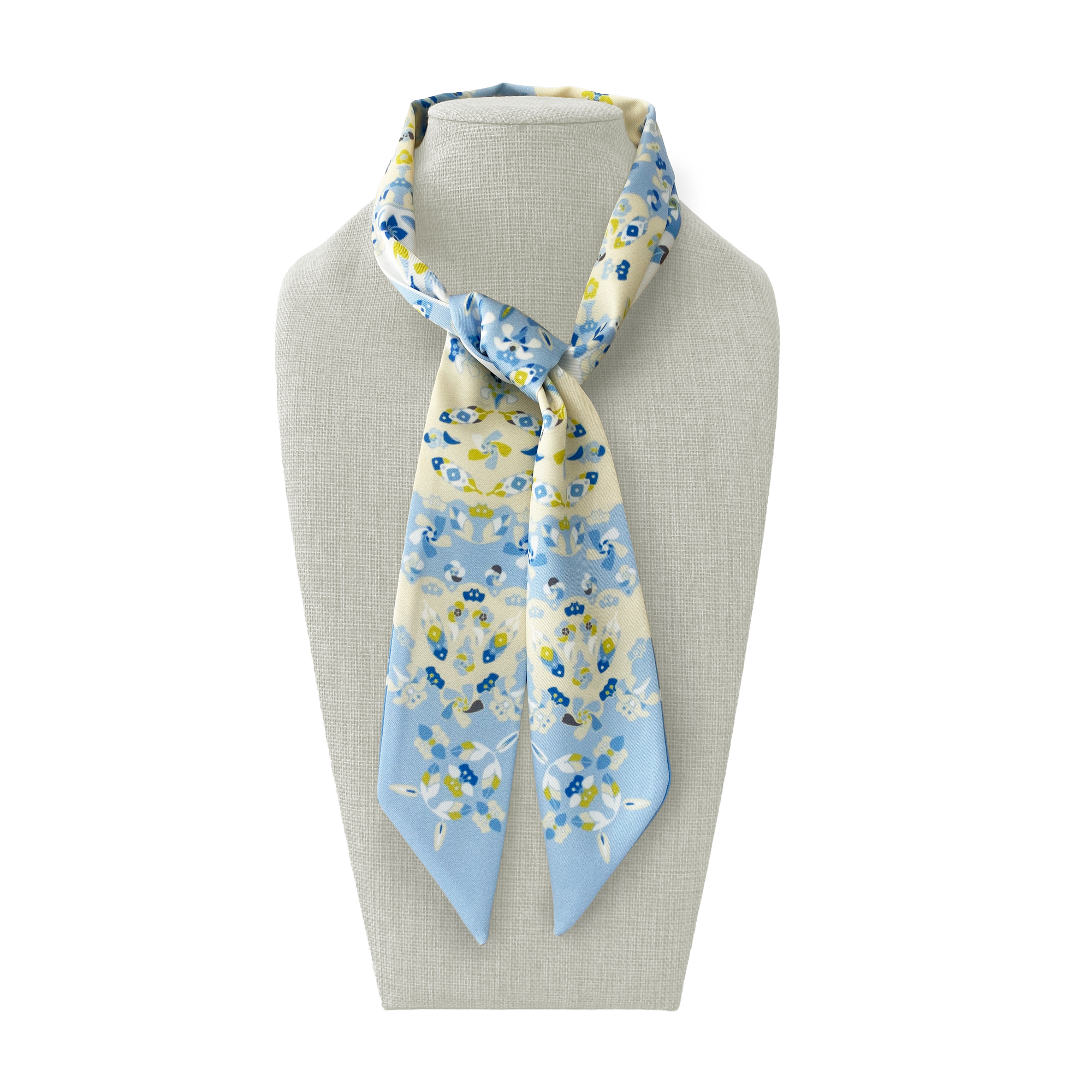 Floral Twill Woman&#39;s Neck Scarf with Jasmines