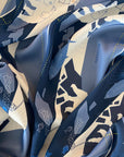 Fabric especially designed for the for the handmade satin Jeans Blue Polar Bear scarf Ottimare. Dutch design, produced in the Netherlands.